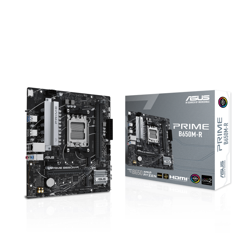 ASUS PRIME B650M-R AM5 mATX Motherboard, AMD B650 Chipset, 2x DDR5 ASUS PRIME B650M-R AM5 mATX Motherboard, AMD B650 Chipset, 2x DDR5
